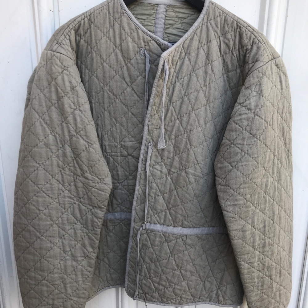 Vintage gray military/utilitarian quilted liner